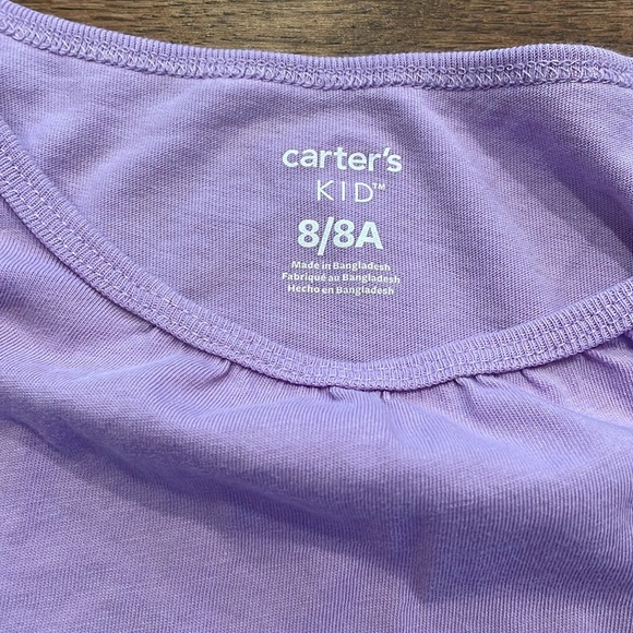 Carter’s Kid Long-Sleeve Purple T-Shirt - Size 8/8A - Picture 5 of 16